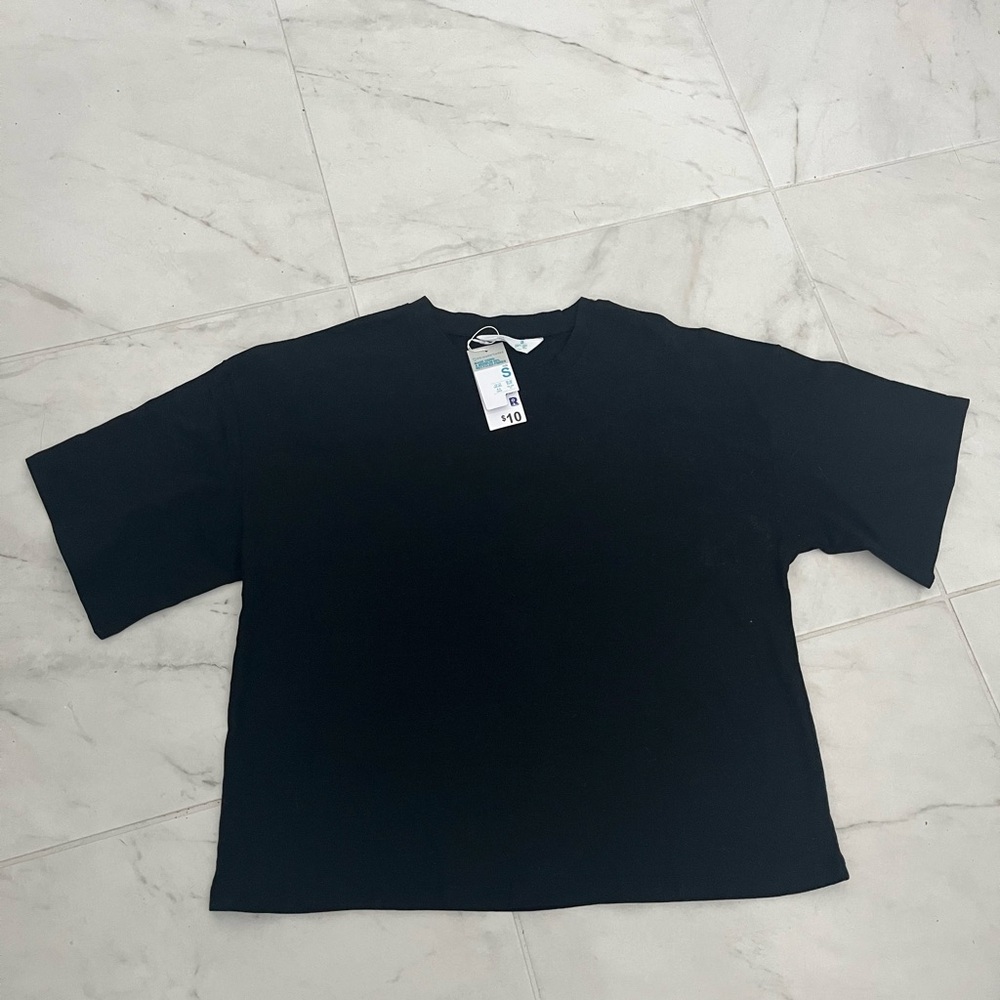 Primark Women's Black oversized Short Sleeve Tee